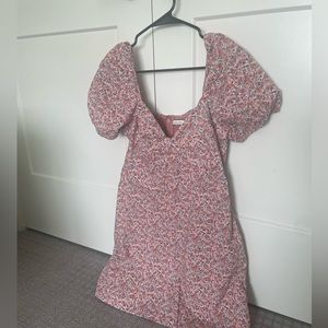 Abercrombie Blush Pink Puff-Sleeve Mini Dress, size M